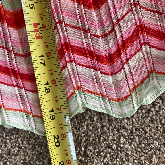 Torn by Ronny Kobo Zig Zag Chevron Pattern Knit Skirt Sz L Multi Pink - Picture 2 of 4